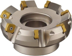 Sumitomo - 5" Cut Diam, 1-1/2" Arbor Hole, 0.314" Max Depth of Cut, 25° Indexable Chamfer & Angle Face Mill - 11 Inserts, SNMT 1205 Insert, Right Hand Cut, Series SumiMill - Benchmark Tooling