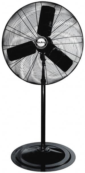 Air King - 30" Blade, 1/4 hp, 7,400 Max CFM, Single Phase Non-Oscillating Pedestal Fan - 2.04 Amps, 120 Volts, 3 Speed - Benchmark Tooling