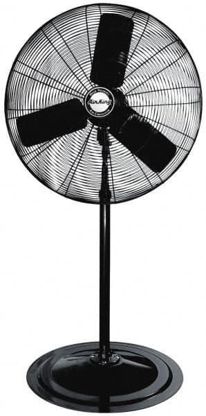 Air King - 30" Blade, 1/4 hp, 7,400 Max CFM, Single Phase Oscillating Pedestal Fan - 2.04 Amps, 120 Volts, 3 Speed - Benchmark Tooling