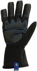 Ergodyne - Size M PVC Coated Cold Protection & Waterproof Work Gloves - Palm & Fingers Coated, Gauntlet Cuff, Black, Paired - Benchmark Tooling