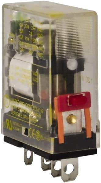 Square D - 1 hp at 240 Volt & 1/2 hp at 120 Volt, Electromechanical Plug-in General Purpose Relay - 12 Amp at 240 VAC, SPDT, 120 VAC at 50/60 Hz - Benchmark Tooling