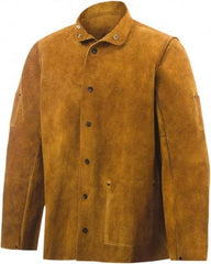 Steiner - Size S Welding Jacket - Brown, Cowhide, Snaps Closure - Benchmark Tooling