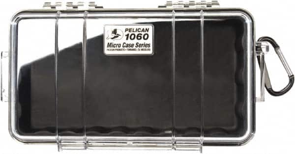 Pelican Products, Inc. - 5-9/16" Wide x 2-5/8" High, Clamshell Hard Case - Clear/Black, Polycarbonate - Benchmark Tooling