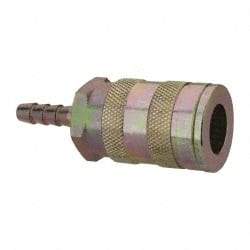 Value Collection - Hose Barb Industrial Pneumatic Hose Coupler - Brass, 3/8" Body Diam, 1/4" Hose ID - Benchmark Tooling