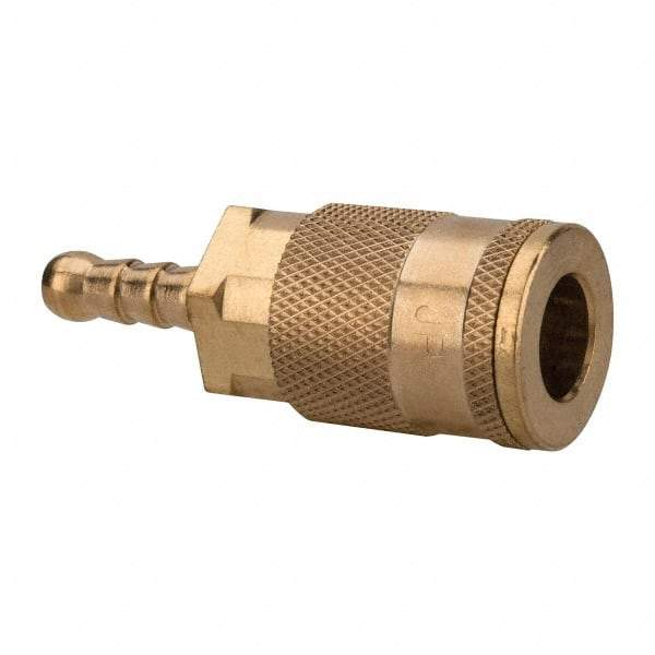 Value Collection - Hose Barb Tru-Flate Automotive Pneumatic Hose Coupler - Brass, 1/4" Body Diam, 1/4" Hose ID - Benchmark Tooling