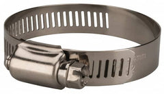 Value Collection - SAE Size 32, 1-1/2 to 2-1/2" Diam, Stainless Steel Worm Drive Clamp - 1/2" Wide, Material Grade 201 - Benchmark Tooling