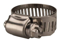 Value Collection - SAE Size 12, 1/2 to 1-1/4" Diam, Stainless Steel Worm Drive Clamp - 1/2" Wide, Material Grade 201 - Benchmark Tooling