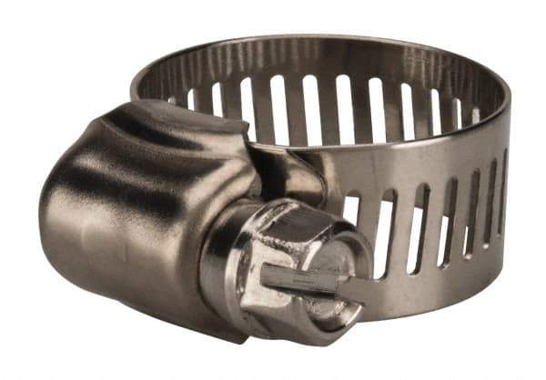 Value Collection - SAE Size 8, 7/16 to 1" Diam, Stainless Steel Worm Drive Clamp - 1/2" Wide, Material Grade 201 - Benchmark Tooling