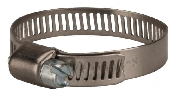 Value Collection - SAE Size 20, 3/4 to 1-3/4" Diam, Stainless Steel/Carbon Steel Worm Drive Clamp - 5/16" Wide, Material Grade 301 - Benchmark Tooling