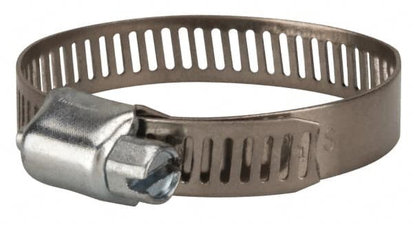 Value Collection - SAE Size 20, 3/4 to 1-3/4" Diam, Stainless Steel/Carbon Steel Worm Drive Clamp - 5/16" Wide, Material Grade 201 - Benchmark Tooling