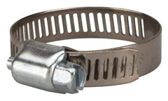 Value Collection - SAE Size 16, 1/2 to 1-1/2" Diam, Stainless Steel/Carbon Steel Worm Drive Clamp - 5/16" Wide, Material Grade 201 - Benchmark Tooling