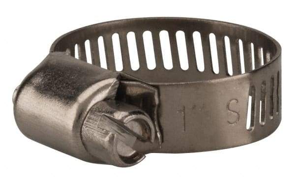 Value Collection - SAE Size 8, 3/8 to 1" Diam, Stainless Steel Worm Drive Clamp - 5/16" Wide, Material Grade 201 - Benchmark Tooling