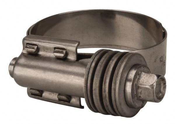 Value Collection - 13/16 to 1-3/4" Hose, 9/16" Wide x 0.6" Thick, Constant Torque Clamp - 13/16 to 1-3/4" Diam, Grade 301 & 410 Stainless Steel Screw - Benchmark Tooling