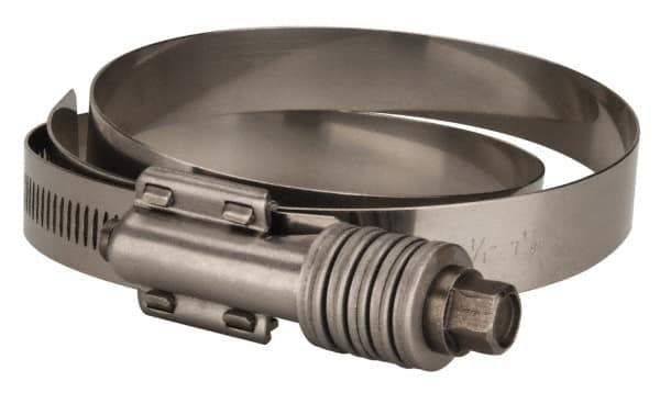 Value Collection - 6-1/4 to 7-1/8" Hose, 5/8" Wide x 0.7" Thick, Constant Torque Clamp - 6-1/4 to 7-1/8" Diam, Grade 301 & 410 Stainless Steel Screw - Benchmark Tooling