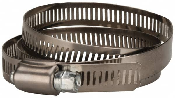 Value Collection - SAE Size 128, 2-1/2 to 8-1/2" Diam, Stainless Steel/Carbon Steel Worm Drive Clamp - 1/2" Wide, Material Grade 201 - Benchmark Tooling