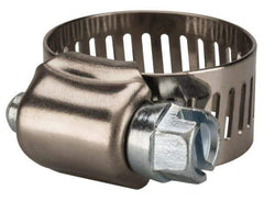 Value Collection - SAE Size 8, 7/16 to 1" Diam, Stainless Steel/Carbon Steel Worm Drive Clamp - 1/2" Wide, Material Grade 201 - Benchmark Tooling