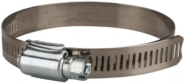 Value Collection - SAE Size 48, 2-1/2 to 3-1/2" Diam, Stainless Steel/Carbon Steel Worm Drive Clamp - 1/2" Wide, Material Grade 201 - Benchmark Tooling