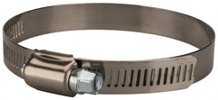 Value Collection - SAE Size 52, 2-3/4 to 3-3/4" Diam, Stainless Steel/Carbon Steel Worm Drive Clamp - 1/2" Wide, Material Grade 201 - Benchmark Tooling