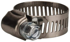 Value Collection - SAE Size 12, 1/2 to 1-1/4" Diam, Stainless Steel/Carbon Steel Worm Drive Clamp - 1/2" Wide, Material Grade 201 - Benchmark Tooling