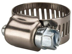 Value Collection - SAE Size 10, 1/2 to 1-1/16" Diam, Stainless Steel/Carbon Steel Worm Drive Clamp - 1/2" Wide, Material Grade 201 - Benchmark Tooling