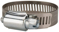 Value Collection - SAE Size 24, 1 to 2" Diam, Stainless Steel/Carbon Steel Worm Drive Clamp - 1/2" Wide, Material Grade 201 - Benchmark Tooling