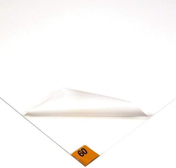 Wearwell - 1-1/2' Long x 3' Wide x 1/8" Thick, Smooth Pattern Clean Room Matting - Tacky Sheets, White, 60 Layers per Mat - Benchmark Tooling