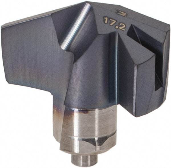 Iscar - Series ICM, 0.677" Diam Grade IC908 140° Replaceable Drill Tip - Carbide, TiAlN Finish, 17 Seat Size, Through Coolant - Benchmark Tooling