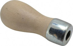 Lutz - 3-7/8" Long x 1-9/16" Diam File Handle - 1-9/16" Bore, 3-1/4" Deep, for Use with 14" Files - Benchmark Tooling