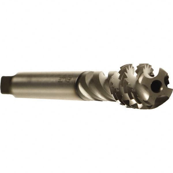 Emuge - M12x1.75 Metric 4 Flute 6H Modified Bottoming Spiral Flute Tap - Cobalt, GLT-1 Finish, 110mm OAL, Right Hand Flute, Right Hand Thread, Series Enorm - Benchmark Tooling