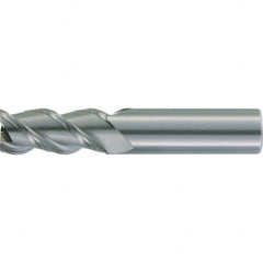 Kennametal - 3/8", 1-1/4" LOC, 3/8" Shank Diam, 3-1/2" OAL, 3 Flute, Solid Carbide Square End Mill - Single End, Uncoated, Spiral Flute, 37° Helix, Centercutting, Right Hand Cut, Right Hand Flute - Benchmark Tooling