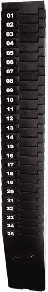 Lathem Time - 27" High x 3-7/8" Wide 25 Pocket Adjustable Time Card Rack - Black, Use with Time Cards - Benchmark Tooling