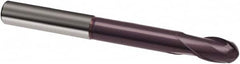 Guhring - 5/16" Diam, 5/16" LOC, 2 Flute Solid Carbide Ball End Mill - FIREX Finish, 3" OAL, 5/16" Shank Diam - Benchmark Tooling