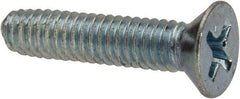 Value Collection - #8-32 UNC Thread, 3/4" OAL, #2 Phillips Drive Steel Thread Cutting Screw - Flat Head, Grade 1016-1024, Point Type F, Zinc-Plated Finish - Benchmark Tooling