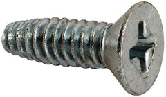 Value Collection - #10-24 UNC Thread, 5/8" OAL, #2 Phillips Drive Steel Thread Cutting Screw - Flat Head, Grade 1016-1024, Point Type F, Zinc-Plated Finish - Benchmark Tooling