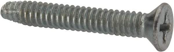Value Collection - #10-24 UNC Thread, 1-1/4" OAL, #2 Phillips Drive Steel Thread Cutting Screw - Flat Head, Grade 1016-1024, Point Type F, Zinc-Plated Finish - Benchmark Tooling