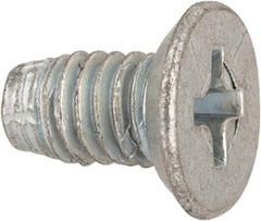 Value Collection - #10-32 UNF Thread, 3/8" OAL, #2 Phillips Drive Steel Thread Cutting Screw - Flat Undercut Head, Grade 1016-1024, Point Type F, Zinc-Plated Finish - Benchmark Tooling