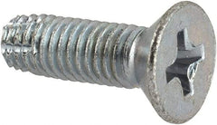 Value Collection - #10-32 UNF Thread, 5/8" OAL, #2 Phillips Drive Steel Thread Cutting Screw - Flat Head, Grade 1016-1024, Point Type F, Zinc-Plated Finish - Benchmark Tooling