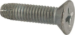 Value Collection - #10-32 UNF Thread, 3/4" OAL, #2 Phillips Drive Steel Thread Cutting Screw - Flat Head, Grade 1016-1024, Point Type F, Zinc-Plated Finish - Benchmark Tooling