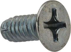 Value Collection - 1/4-20 UNC Thread, 5/8" OAL, #3 Phillips Drive Steel Thread Cutting Screw - Flat Head, Grade 1016-1024, Point Type F, Zinc-Plated Finish - Benchmark Tooling