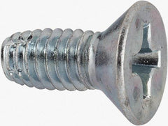 Value Collection - 5/16-18 UNC Thread, 3/4" OAL, #4 Phillips Drive Steel Thread Cutting Screw - Flat Head, Grade 1016-1024, Point Type F, Zinc-Plated Finish - Benchmark Tooling