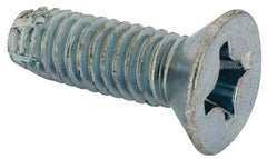 Value Collection - 5/16-18 UNC Thread, 1" OAL, #4 Phillips Drive Steel Thread Cutting Screw - Flat Head, Grade 1016-1024, Point Type F, Zinc-Plated Finish - Benchmark Tooling