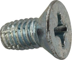 Value Collection - 3/8-16 UNC Thread, 3/4" OAL, #4 Phillips Drive Steel Thread Cutting Screw - Flat Head, Grade 1016-1024, Point Type F, Zinc-Plated Finish - Benchmark Tooling