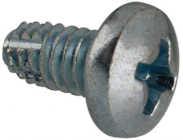 Value Collection - #8-32 UNC Thread, 5/16" Length Under Head, #2 Phillips Drive Steel Thread Cutting Screw - Pan Head, Grade 1016-1024, Point Type F, Zinc-Plated Finish - Benchmark Tooling