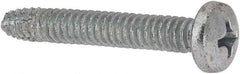 Value Collection - #10-24 UNC Thread, 1-1/4" Length Under Head, #2 Phillips Drive Steel Thread Cutting Screw - Pan Head, Grade 1016-1024, Point Type F, Zinc-Plated Finish - Benchmark Tooling