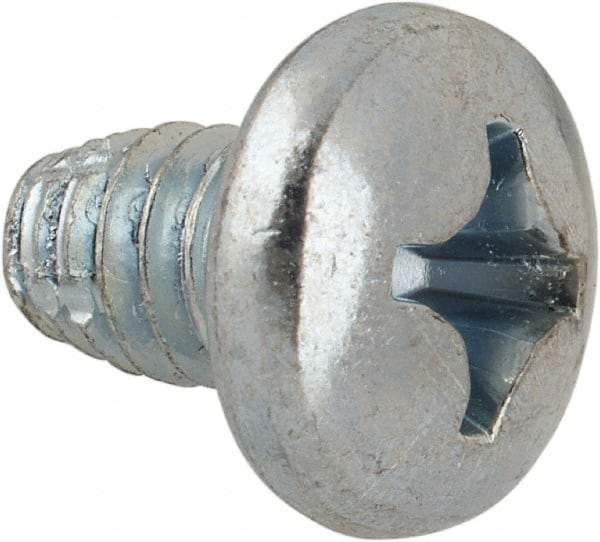 Value Collection - 1/4-20 UNC Thread, 3/8" Length Under Head, #3 Phillips Drive Steel Thread Cutting Screw - Pan Head, Grade 1016-1024, Point Type F, Zinc-Plated Finish - Benchmark Tooling