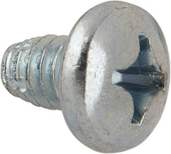 Value Collection - 1/4-20 UNC Thread, 3/8" Length Under Head, #3 Phillips Drive Steel Thread Cutting Screw - Pan Head, Grade 1016-1024, Point Type F, Zinc-Plated Finish - Benchmark Tooling