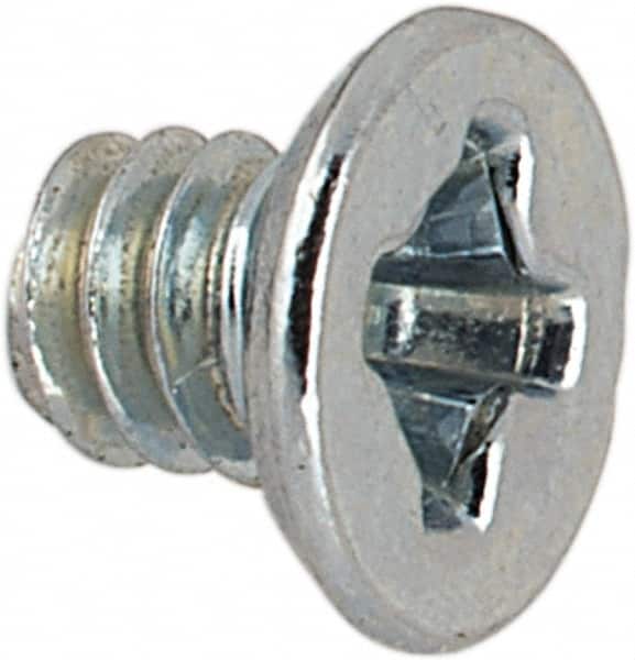 Value Collection - #2-56 UNC, 1/8" OAL Phillips Drive Machine Screw - Flat Undercut Head, Grade J82 Steel, Zinc-Plated Finish, Without Washer - Benchmark Tooling