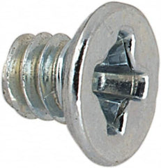 Value Collection - #2-56 UNC, 1/8" OAL Phillips Drive Machine Screw - Flat Undercut Head, Grade J82 Steel, Zinc-Plated Finish, Without Washer - Benchmark Tooling