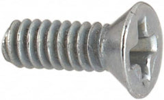 Value Collection - #2-56 UNC, 1/4" OAL Phillips Drive Machine Screw - Flat Head, Grade J82 Steel, Zinc-Plated Finish, Without Washer - Benchmark Tooling
