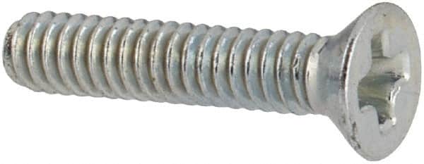 Value Collection - #2-56 UNC, 7/16" OAL Phillips Drive Machine Screw - Flat Head, Grade J82 Steel, Zinc-Plated Finish, Without Washer - Benchmark Tooling